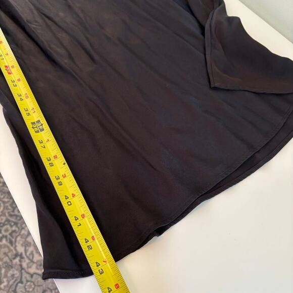 Zara Satin Midi Dress size Large Black Spaghetti Straps cocktail Minimal gala - Picture 9 of 12